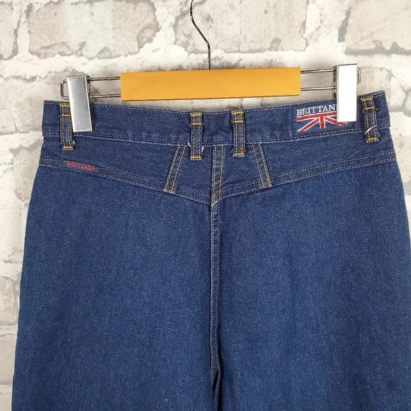 Vintage 80s Ribcage High Waist Jeans Pleated Waist  Taper Leg Cotton Size 12 - Picture 10 of 13
